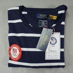 Polo Ralph Lauren T-Shirt Mens XXL 2020 US Olympic Team Striped Navy USA Made